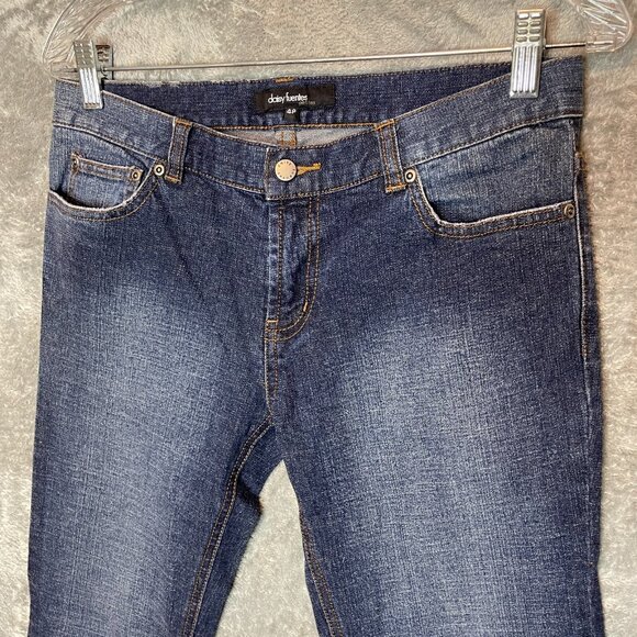 Women Y2K Hip Hop Rhinestone Indigo Low Rise Stretch Bootcut Flare Denim Jean 4P - Picture 3 of 11